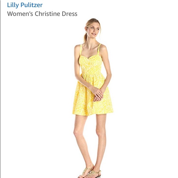 Lilly Pulitzer Christine Yellow Sundress Size 0 - Picture 4 of 5